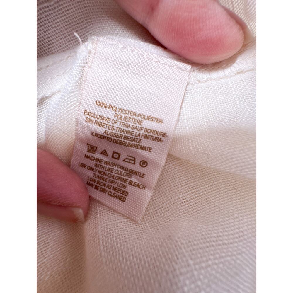 Free People Ivory Button Up High Low Tunic Embroidered Cutout Back M - Picture 11 of 14